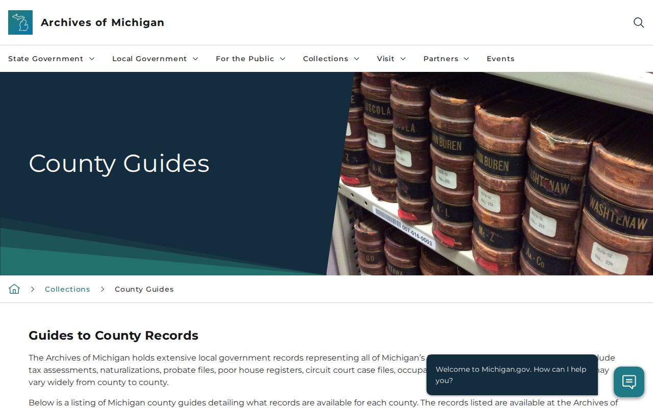 Michigan city directory research supported by Archives of Michigan county guides